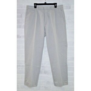 CALVIN KLEIN Slim Fit Light Gray Stripe Flat Front Dress‎ Pants 38x30